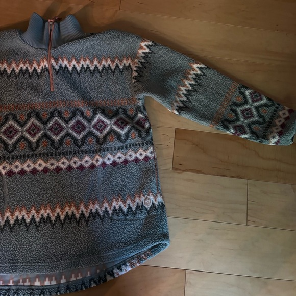 Fleece western Aztec pattern Half-Zip Sweater size XL - Picture 4 of 5